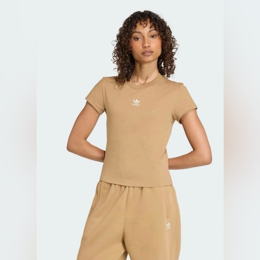 Adidas Originals Essential Slim Tee | Brown | Size M | NWT